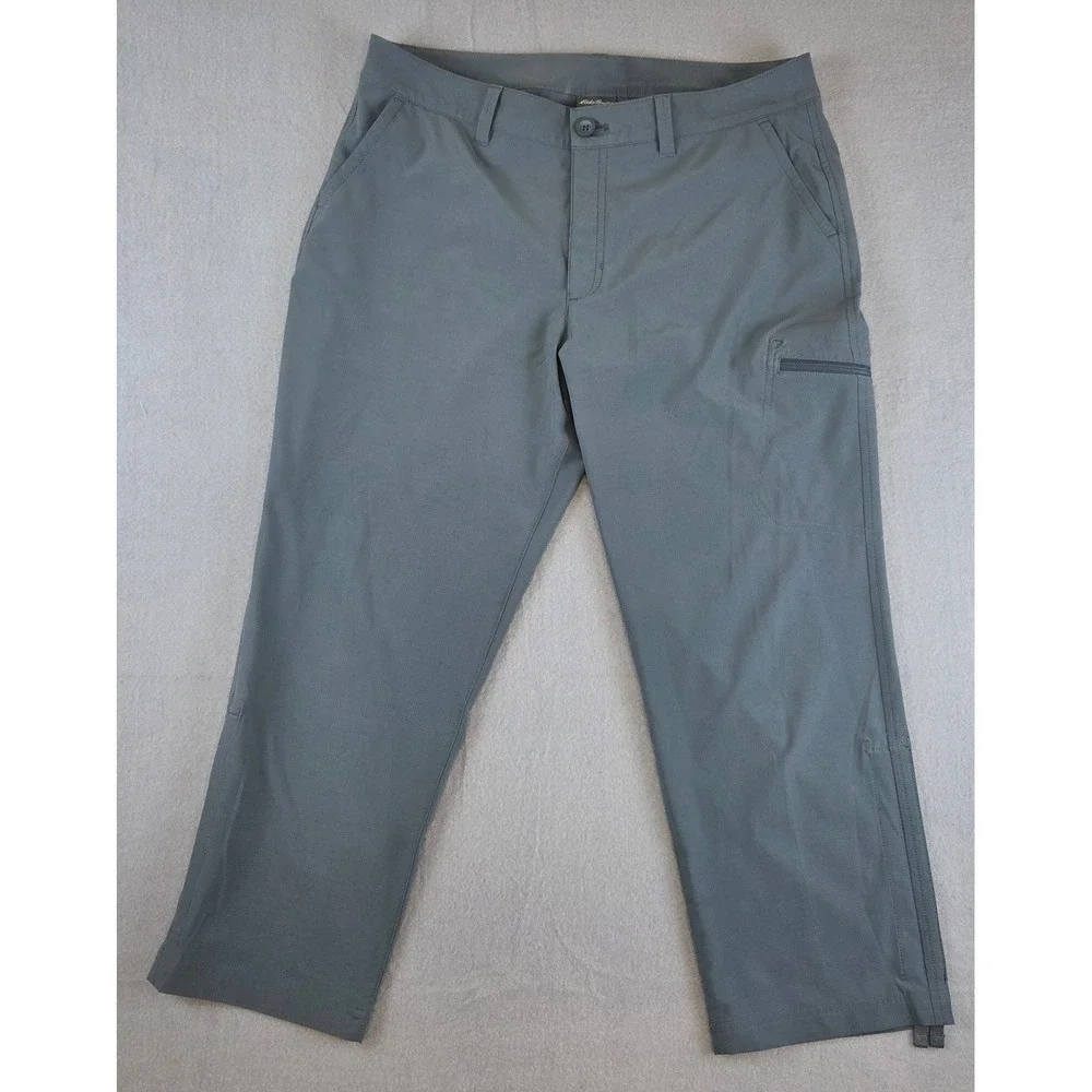 Eddie Bauer Stretch Ripstop‎ Crop Hiking Pants Women's 10 Gray Gorpcore Active